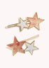 Marbelized Star Duo Clip - Colors: Pink Irridescent Sparkle & Mother of Pearl White